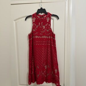 Francesca's Collections Scarlet Lace Mini Dress